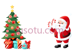 圣诞树,礼物,卡通,绿色,红色,蓝色,黄色PNG