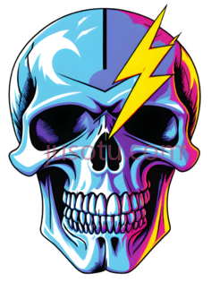 骷髅,卡通,蓝色,紫色,黄色PNG