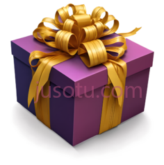 礼物盒,方形,紫色,金色PNG