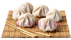 饺子,竹垫,筷子PNG
