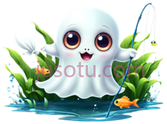 卡通幽灵,可爱,白色PNG