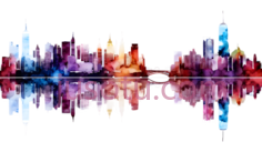 城市天际线,抽象,多彩PNG