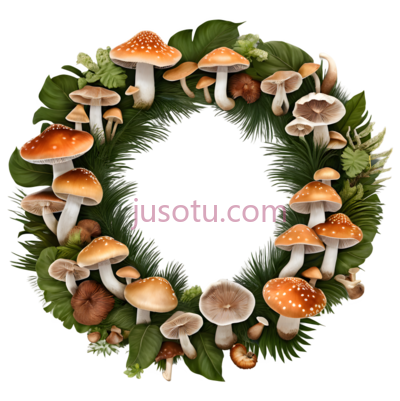 蘑菇,插画,橙色,白色,棕色, PNG