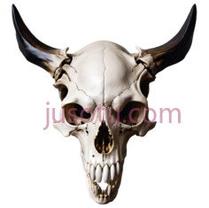 牛头骨,3D,白色PNG