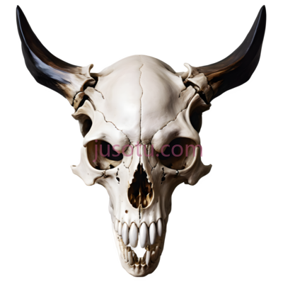 牛头骨,3D,白色, PNG