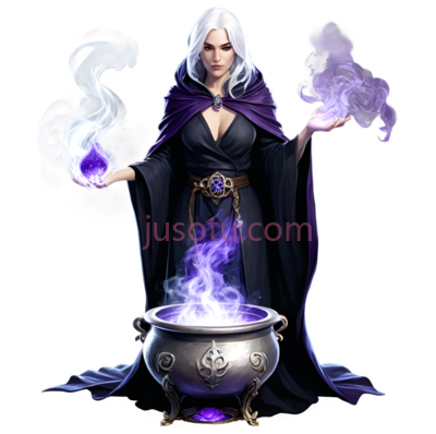 女巫,魔法师,紫色,黑色, PNG