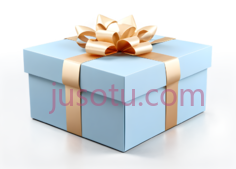 礼物盒,浅蓝色PNG