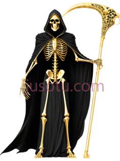 死神,骷髅形象,金色PNG