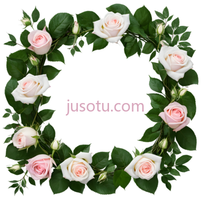 玫瑰花环,圆形花环,粉色,白色, PNG
