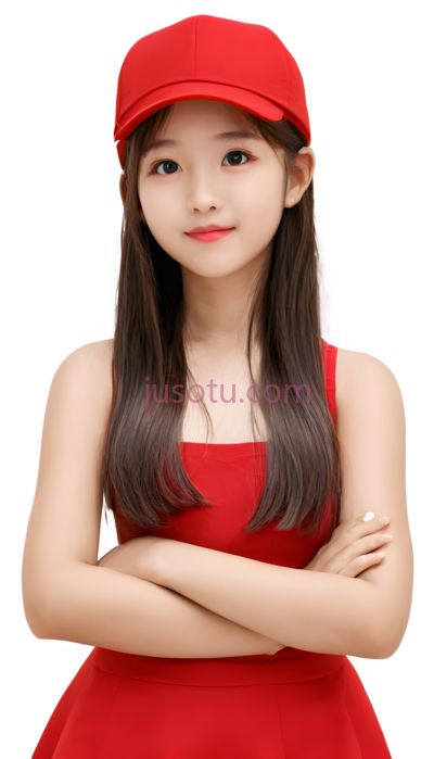 可爱女孩,红帽子, PNG
