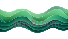 波浪,抽象,绿色PNG