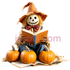 稻草人,卡通,橙色PNG