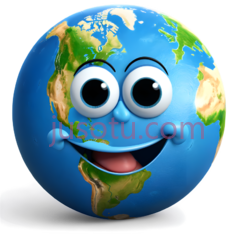 地球,卡通,蓝色,绿色,黄色PNG