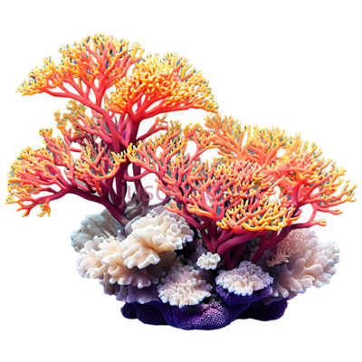 珊瑚,橙色,白色, PNG