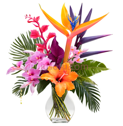 花束,现代,橙色,黄色,紫色,粉色, PNG