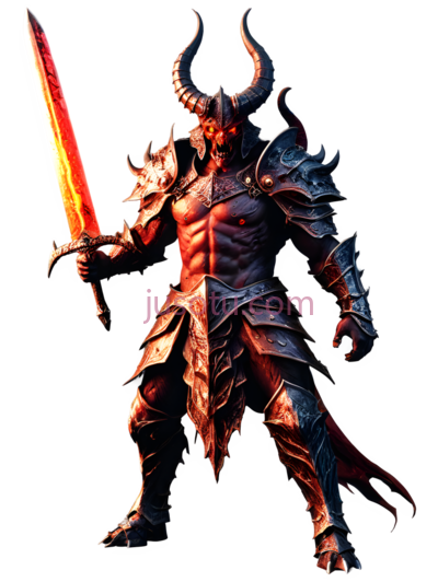 恶魔战士,幻想,红色,黑色, PNG