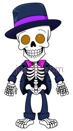 骷髅,卡通,黑色,紫色,白色PNG