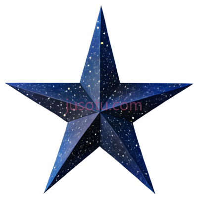 星星,五角星,蓝色, PNG