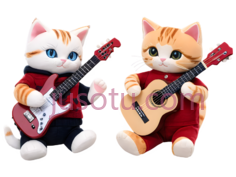 猫咪,卡通形象,白色,橙色PNG