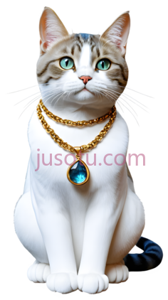 猫,雕像,白色带灰色斑纹PNG