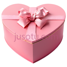 心形礼盒,粉色PNG