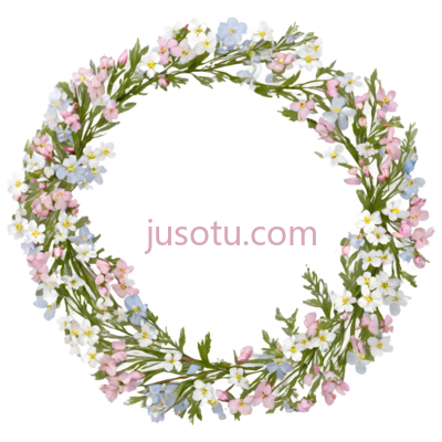 花环,白色,粉色,绿色, PNG