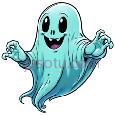 幽灵,卡通,蓝色PNG