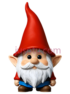 地精,卡通,红色帽子,蓝色裤子PNG