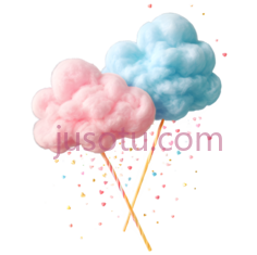 棉花糖,卡通,粉色,蓝色PNG