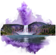 紫烟,瀑布,长河PNG