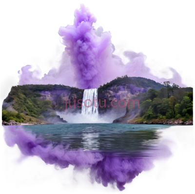 紫烟,瀑布,长河, PNG