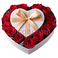 心形花盒,礼物,红色PNG