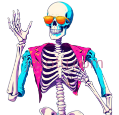 骷髅,卡通,蓝色, 粉色PNG