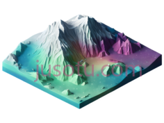 山脉,3D渲染,白色,紫色,蓝色PNG