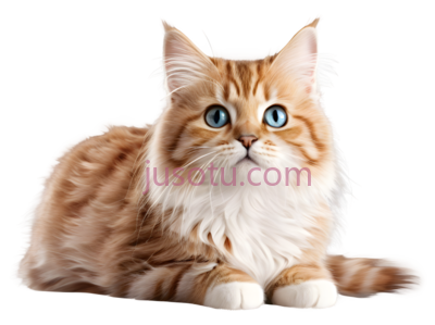 猫,坐着,橙色, PNG