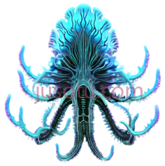 章鱼,蓝色PNG