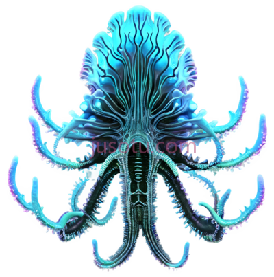 章鱼,蓝色, PNG