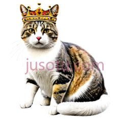 猫,戴着皇冠,棕色,黑色,白色PNG