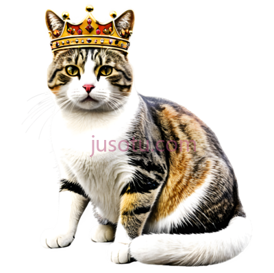 猫,戴着皇冠,棕色,黑色,白色, PNG