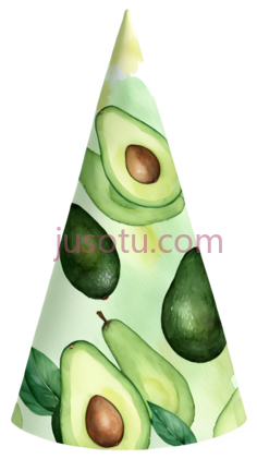 牛油果帽子,水彩画,绿色,棕色PNG