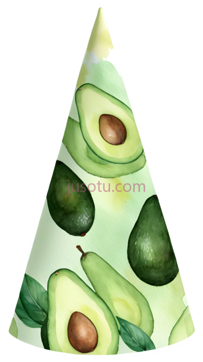 牛油果帽子,水彩画,绿色,棕色, PNG