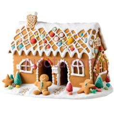 姜饼屋,节日装饰,棕色,白色PNG