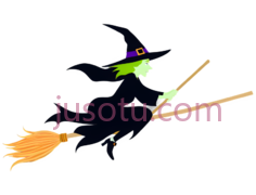 女巫,卡通,黑色,紫色,绿色PNG