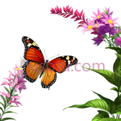 蝴蝶,插画,橙色,黑色PNG