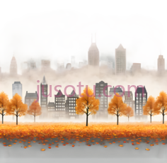 城市景观,插画,橙色,灰色PNG