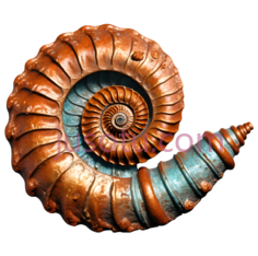 鹦鹉螺壳,古铜色,橙色,蓝色PNG