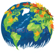 地球,卡通,绿色,蓝色,白色PNG