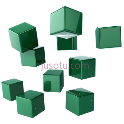 立方体,3D,绿色, PNG