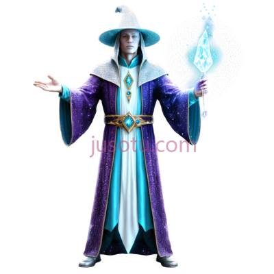 巫师,卡通,白色,紫色,蓝色, PNG