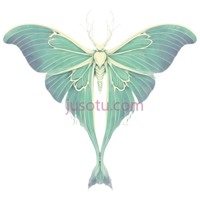 天蛾,插画,绿色, PNG